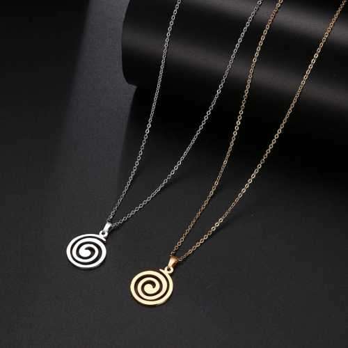 TITANIUM (NEVER FADE) SWIRL PENDANT Necklace 45cm (SILVER ONLY)
