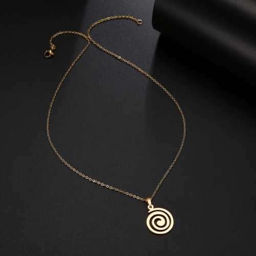 TITANIUM (NEVER FADE) SWIRL PENDANT Necklace 45cm (SILVER ONLY)