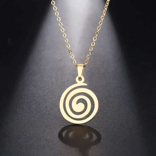 TITANIUM (NEVER FADE) SWIRL PENDANT Necklace 45cm (SILVER ONLY)