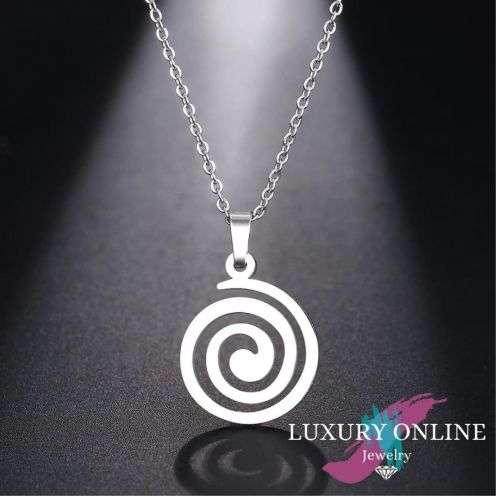 TITANIUM (NEVER FADE) SWIRL PENDANT Necklace 45cm (SILVER ONLY)