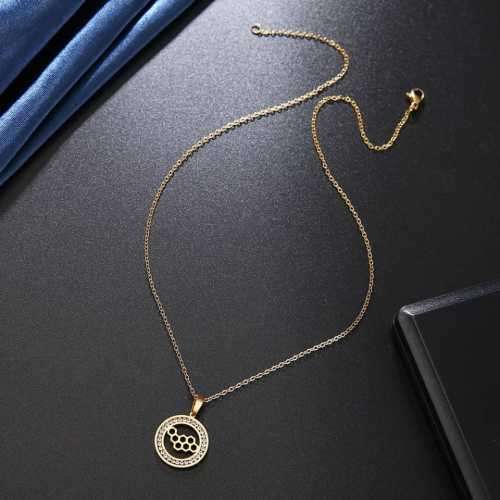 TITANIUM (NEVER FADE) HONEY COMB Necklace with Simulated Diamonds 45cm (SILVER ONLY)