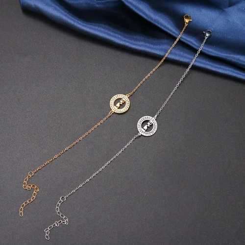 TITANIUM (NEVER FADE) LOVE Bracelet with Simulated Diamonds 20cm (SILVER ONLY)