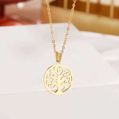 TITANIUM (NEVER FADE) TREE PENDANT Necklace 45cm (SILVER ONLY)