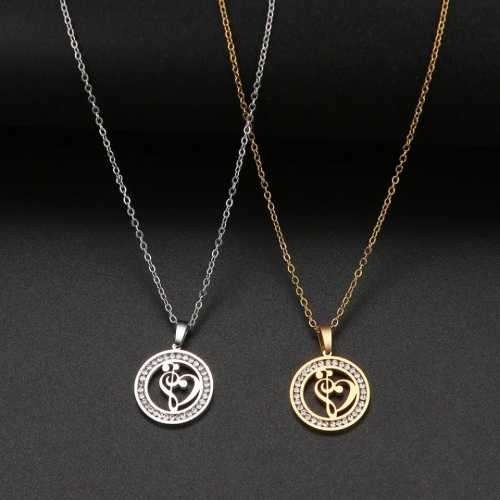 Retail Price R999 TITANIUM (NEVER FADE) HEART MUSIC NOTE Necklace 45cm (SILVER ONLY)