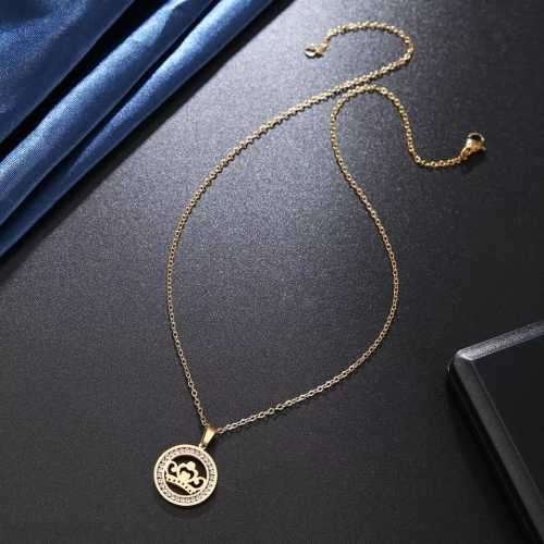 TITANIUM (NEVER FADE) CROWN Necklace with Simulated Diamonds 45cm (SILVER ONLY)