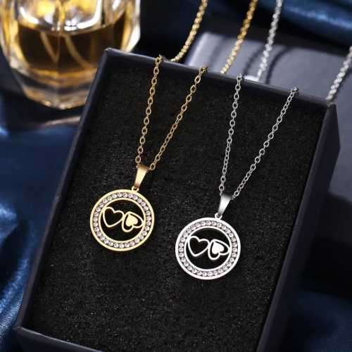 Retail Price R999 TITANIUM (NEVER FADE) DOUBLE HEART Necklace  45cm (SILVER ONLY)