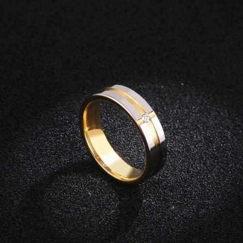 Retail Price R1349 TITANIUM (NEVER FADE) GOLD AND SILVER Ring with Simulated Diamond SIZE 11 US