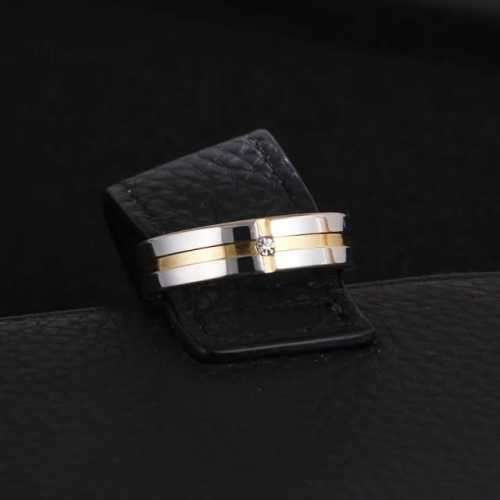 Retail Price R1349 TITANIUM (NEVER FADE) GOLD AND SILVER Ring with Simulated Diamond SIZE 11 US