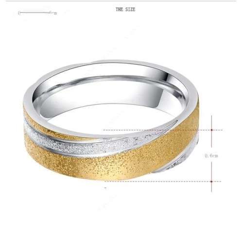 TITANIUM (NEVER FADE) GOLD AND SILVER FROSTED Ring SIZE 11 US