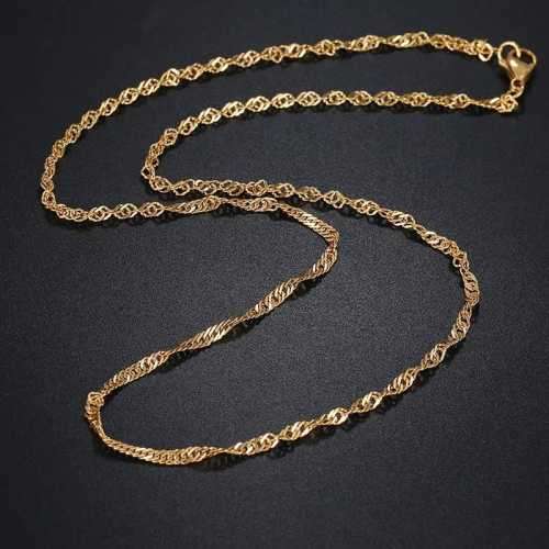 TITANIUM (NEVER FADE) WAVY Necklace 60cm (SILVER ONLY)