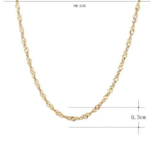 TITANIUM (NEVER FADE) WAVY Necklace 60cm (SILVER ONLY)