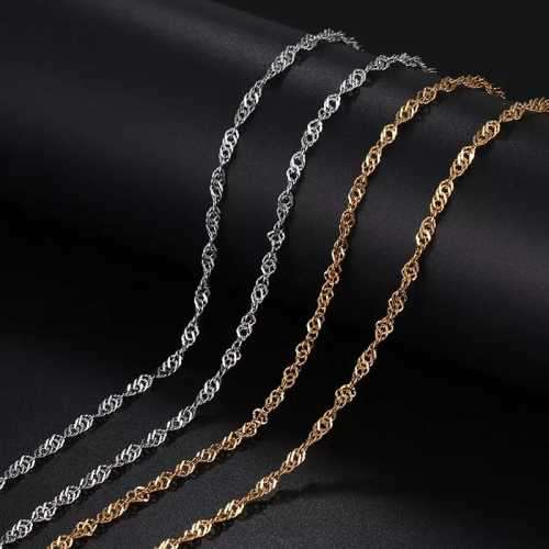 TITANIUM (NEVER FADE) WAVY Necklace 60cm (SILVER ONLY)