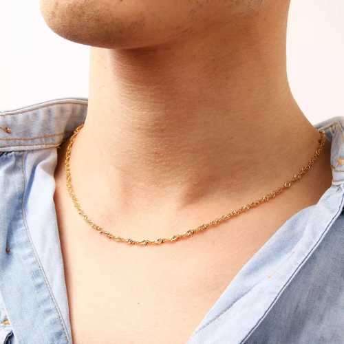 TITANIUM (NEVER FADE) WAVY Necklace 60cm (SILVER ONLY)