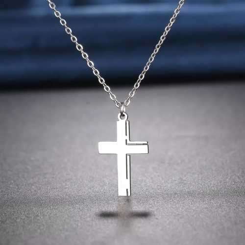 TITANIUM (NEVER FADE) CROSS Necklace 45cm (SILVER ONLY)