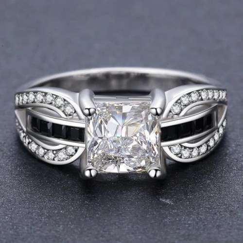 2 CT SOLID 925 STERLING SILVER RING SIZE 7 US