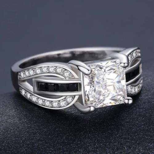 2 CT SOLID 925 STERLING SILVER RING SIZE 7 US