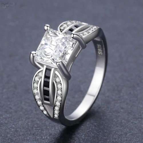 2 CT SOLID 925 STERLING SILVER RING SIZE 7 US