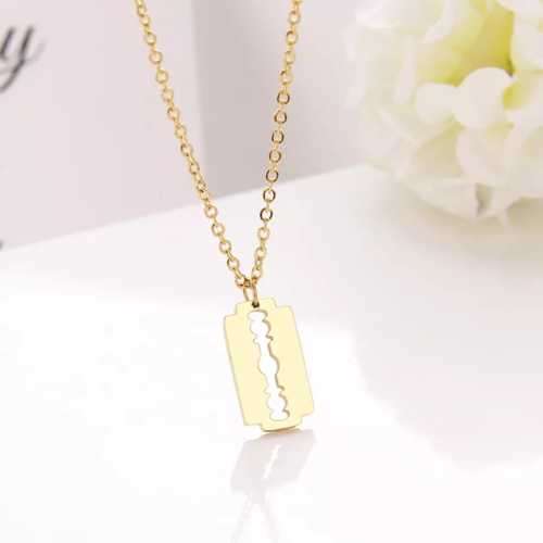 TITANUIM (NEVER FADE) BLADE PENDANT Necklace 45cm (Silver Only)