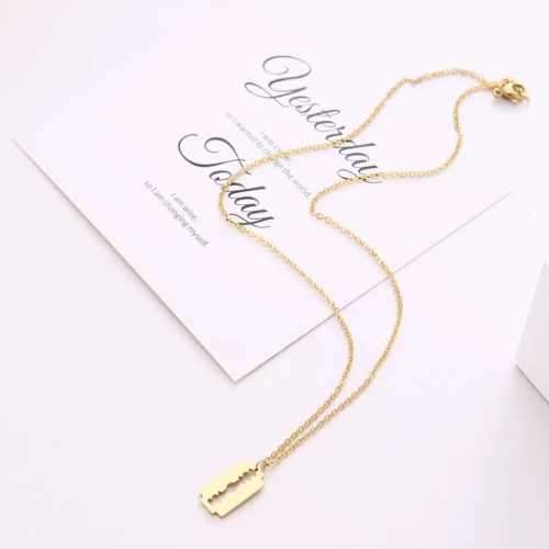 TITANUIM (NEVER FADE) BLADE PENDANT Necklace 45cm (Silver Only)