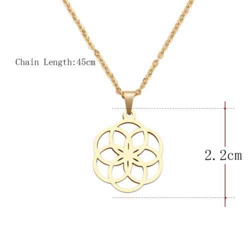 TITANIUM (NEVER FADE) "CIRCLES PENDANT" Necklace 45cm (SILVER ONLY)