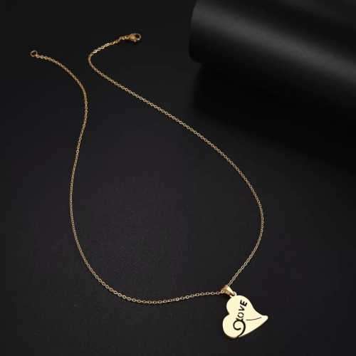 TITANIUM (NEVER FADE) LOVE HEART PENDANT Necklace 45cm (SILVER ONLY)