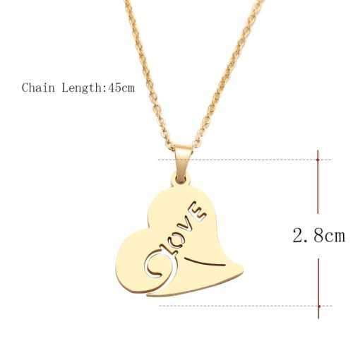 TITANIUM (NEVER FADE) LOVE HEART PENDANT Necklace 45cm (SILVER ONLY)