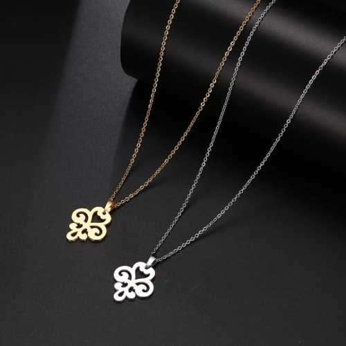 TITANIUM (NEVER FADE) PATTERN PENDANT Necklace 45cm (SILVER ONLY)