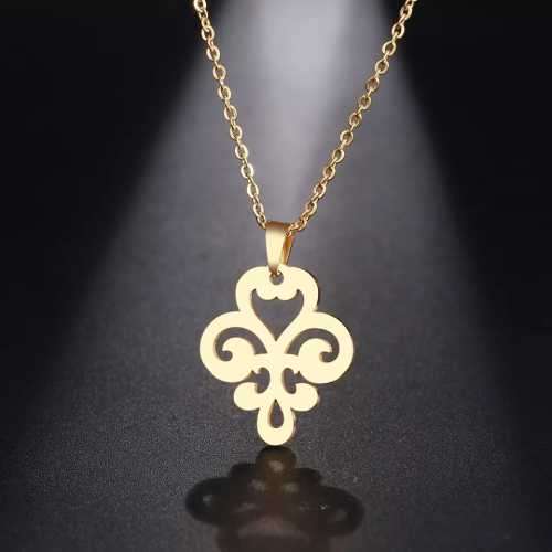 TITANIUM (NEVER FADE) PATTERN PENDANT Necklace 45cm (SILVER ONLY)