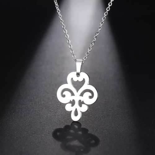 TITANIUM (NEVER FADE) PATTERN PENDANT Necklace 45cm (SILVER ONLY)