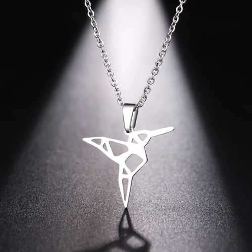 TITANIUM (NEVER FADE) FLYING BIRD PENDANT Necklace 45cm (SILVER ONLY)
