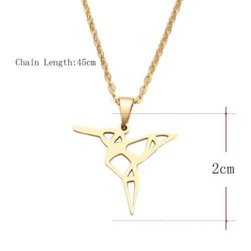 TITANIUM (NEVER FADE) FLYING BIRD PENDANT Necklace 45cm (SILVER ONLY)