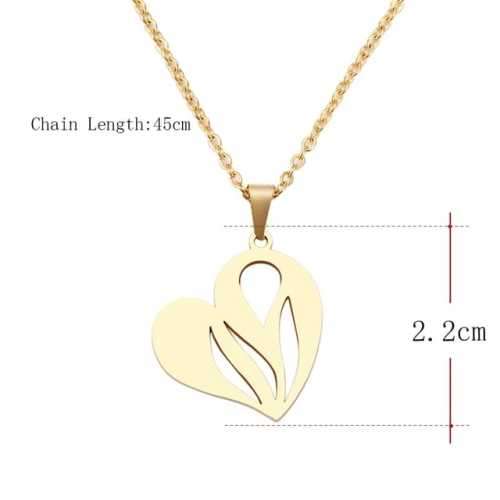 TITANIUM (NEVER FADE) HEART Necklace 45cm (SILVER ONLY)