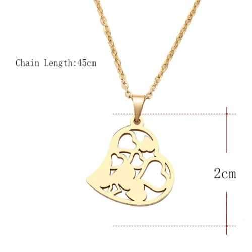 TITANIUM (NEVER FADE) HEARTS Necklace 45cm (SILVER ONLY)