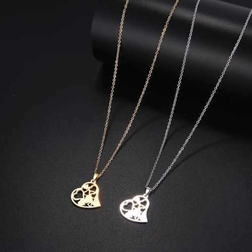 TITANIUM (NEVER FADE) HEARTS Necklace 45cm (SILVER ONLY)