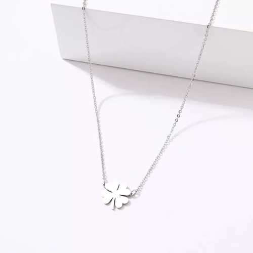 TITANIUM (NEVER FADE) CLOVER Necklace 45cm (SILVER ONLY)