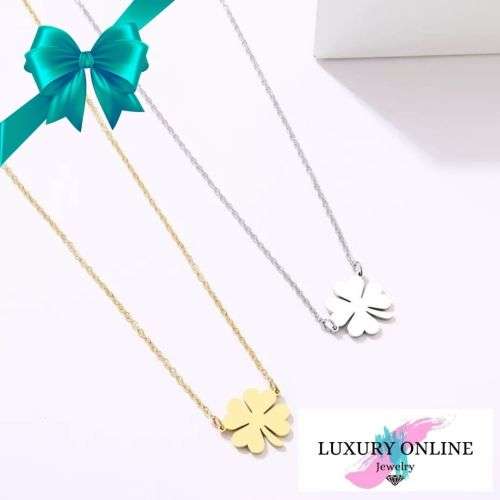 TITANIUM (NEVER FADE) CLOVER Necklace 45cm (SILVER ONLY)