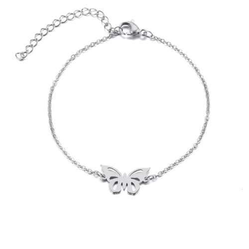TITANIUM (NEVER FADE) BUTTERFLY Bracelet 20cm (SILVER ONLY)