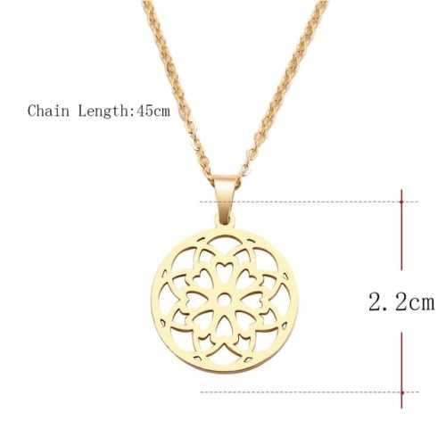 TITANIUM (NEVER FADE) "FLOWER AND HEARTS" Necklace 45cm (GOLD ONLY)