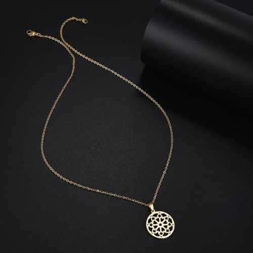 TITANIUM (NEVER FADE) "FLOWER AND HEARTS" Necklace 45cm (GOLD ONLY)