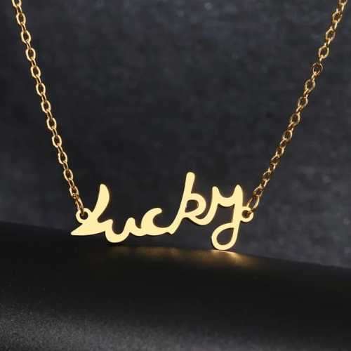 TITANIUM (NEVER FADE) "LUCKY" Necklace 45cm (GOLD ONLY)