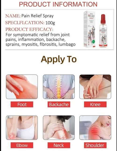 FAST AND EFFECTIVE PAIN RELIEF SPRAY