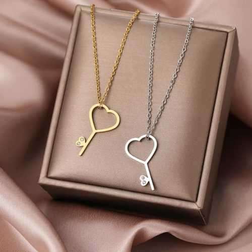 Retail Price R999 TITANIUM ( NEVER FADE) `HEART KEY`  Necklace 45 cm (SILVER ONLY)
