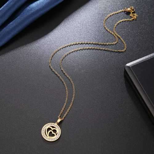 Retail Price R999 TITANIUM (NEVER FADE) DOUBLE HEART Necklace  45cm (SILVER ONLY)