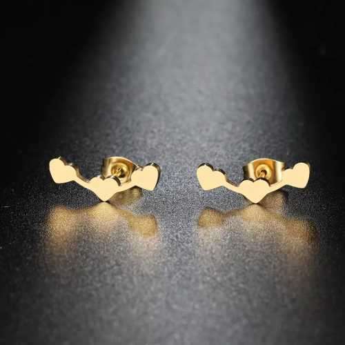 Retail Price R699 TITANIUM (NEVER FADE) TRIPLE HEART EARRINGS (GOLD ONLY)