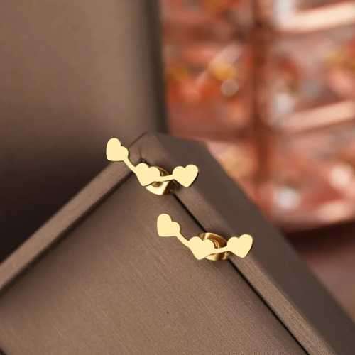 Retail Price R699 TITANIUM (NEVER FADE) TRIPLE HEART EARRINGS (GOLD ONLY)