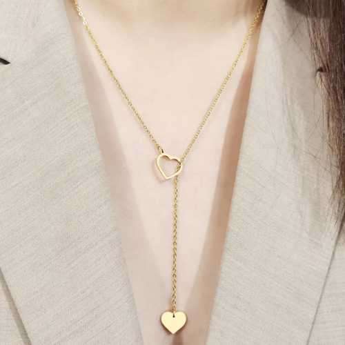 Retail Price R1099 TITANIUM (NEVER FADE) HOLLOW AND SOLID HEARTS Necklace  (SILVER ONLY)