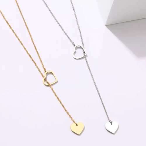 Retail Price R1099 TITANIUM (NEVER FADE) HOLLOW AND SOLID HEARTS Necklace  (SILVER ONLY)