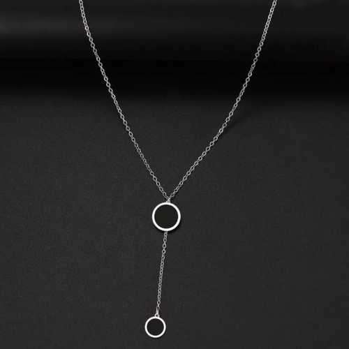 Retail Price R1099 TITANIUM (NEVER FADE) TWO BLACK STONES Necklace 45cm (SILVER ONLY)