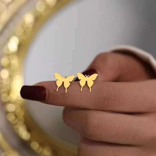 Retail Price R699 TITANIUM (NEVER FADE) BUTTERFLY EARRINGS (GOLD ONLY)