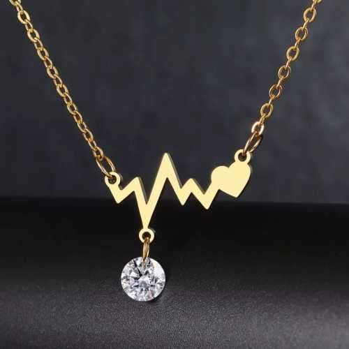 Retail Price R1299 TITANIUM (NEVER FADE) HEARTBEAT WITH HEART Necklace 45cm (SILVER ONLY)